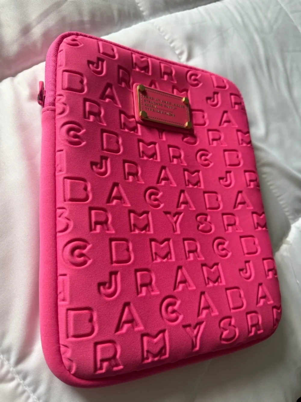 Marc by Marc Jacobs Bright Pink Embossed Tablet Sleeve